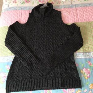 Black Cold Shoulder Sweater